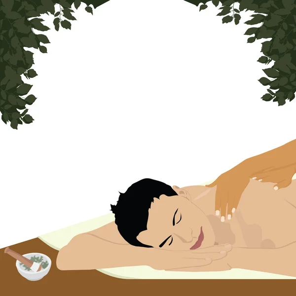 Man har en ayurvedisk massage — Stockfoto