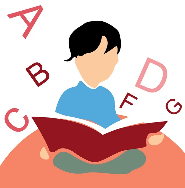 Kid lezen van een boek — Stockfoto