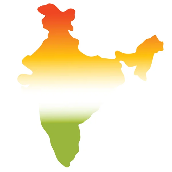 Χάρτης της Ινδίας σε τρι χρώματα — Φωτογραφία Αρχείου