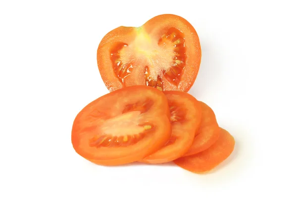 Tomat merah memotong lingkaran — Stok Foto