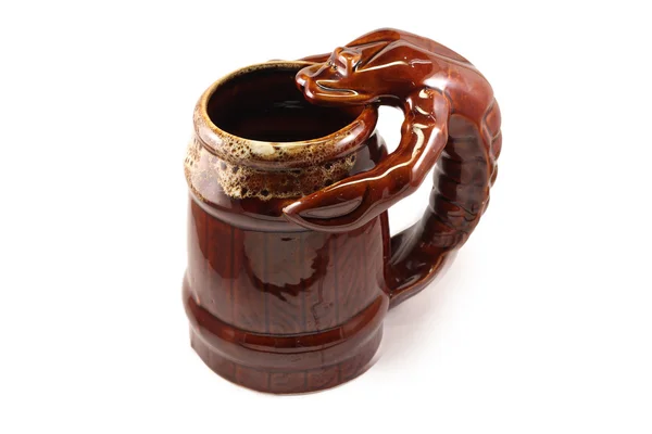 Big brown mug of beer — Stock Photo, Image