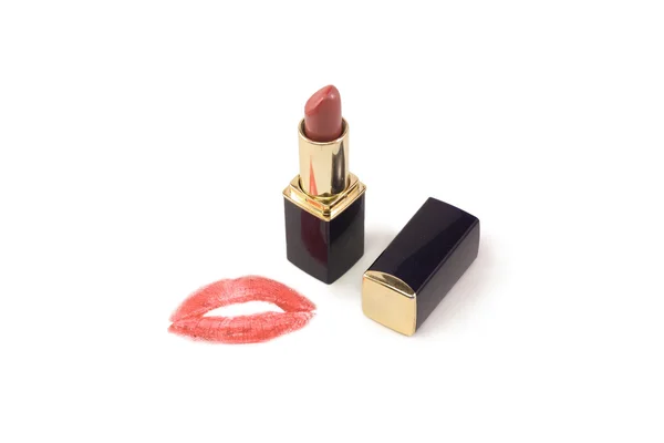 Lippenstift, lip afdrukken — Stockfoto
