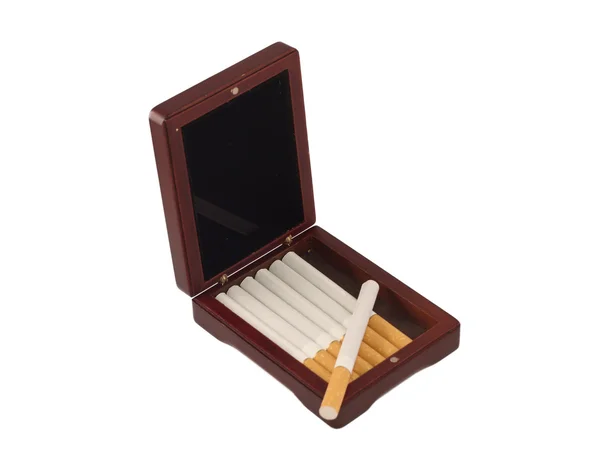 Estuche exclusivo para cigarrillos de madera — Foto de Stock