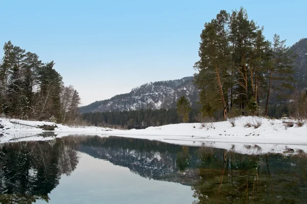 stock image Nonfreezing Blue lake in mountains