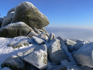 Stones at top of mountain clipart