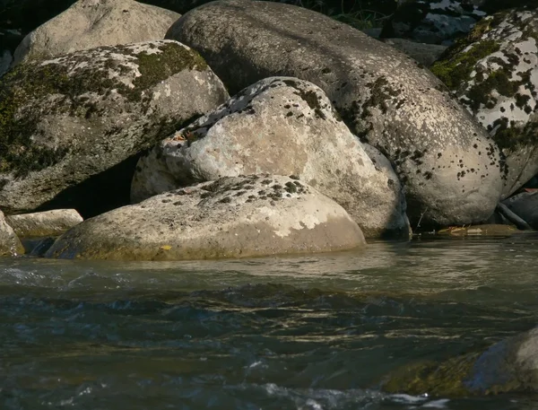 Big stones in river — Stock Photo, Image