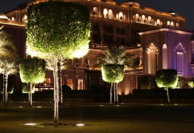 Emirates Palace garden. Abu Dhabi clipart