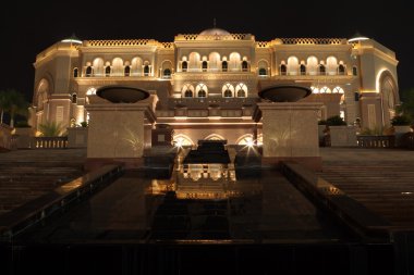 Emirates Palace in the night clipart