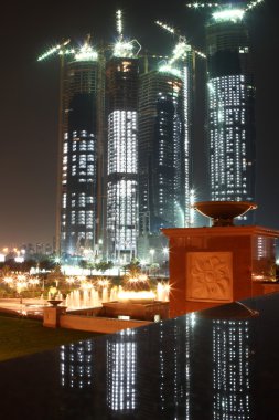 Abu Dhabi skyline at night clipart
