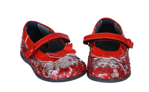 Červená dětská obuv — Stock fotografie