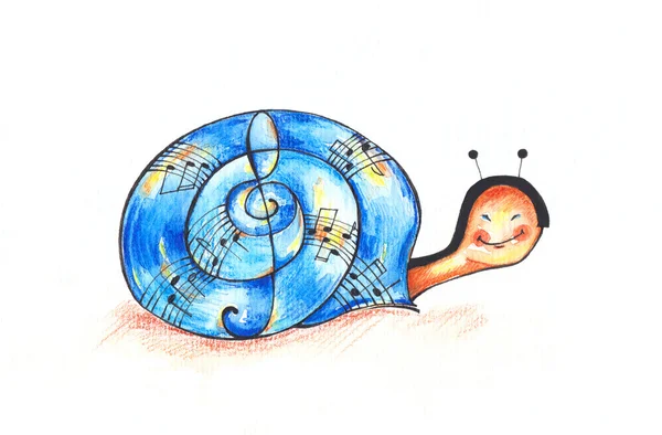 Musical snail — Stock Photo, Image
