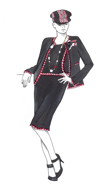 Девушка в костюме в классическом стиле — стоковое фото