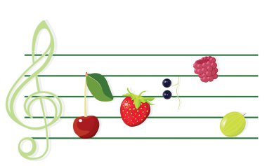 Music of berries clipart