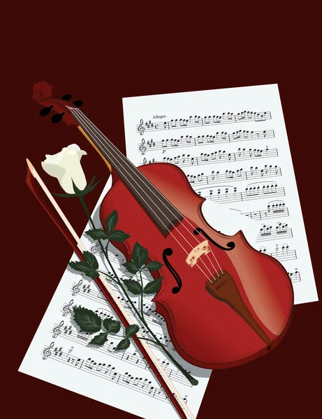 Скрипка і Роуз — стоковий вектор