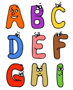 Cartoon abc. set 1 clipart