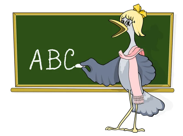 Caricature abc. enseignant — Image vectorielle