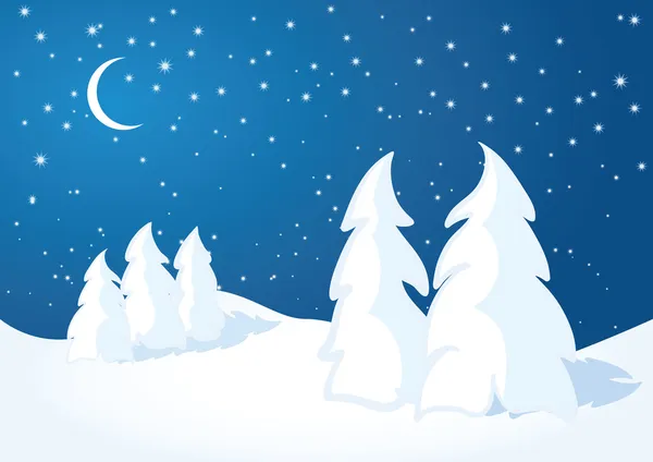 Noche de invierno — Vector de stock