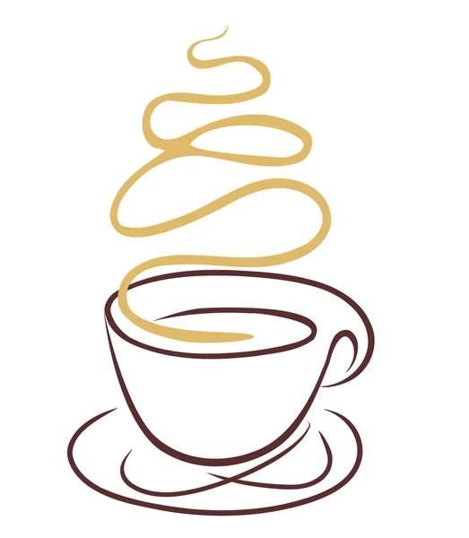 Koffie beker lijnen — Stockvector