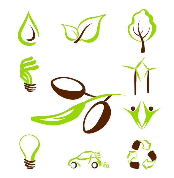 Set de iconos ecológicos1 — Archivo Imágenes Vectoriales