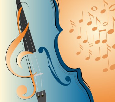 Violin and key clipart