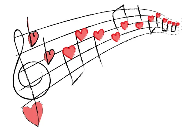 Romantický hudební noty — Stockový vektor