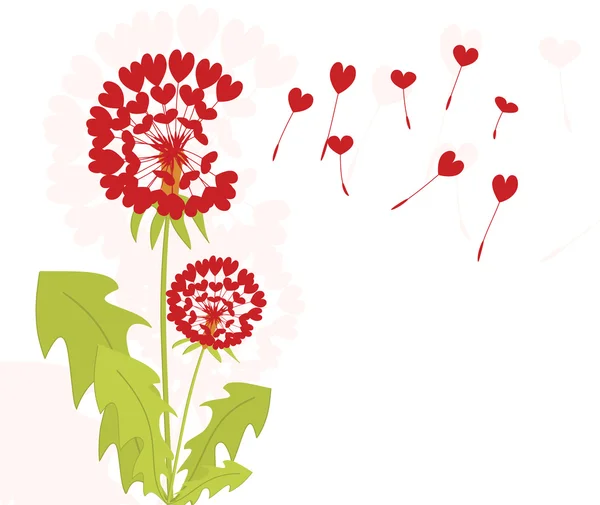 Romantic dandelions — Stock Vector