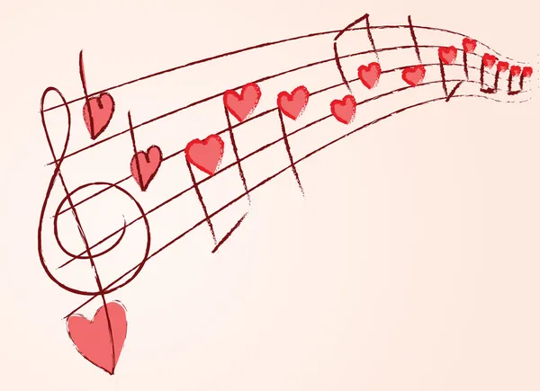 Romantik müzik notaları — Stok Vektör
