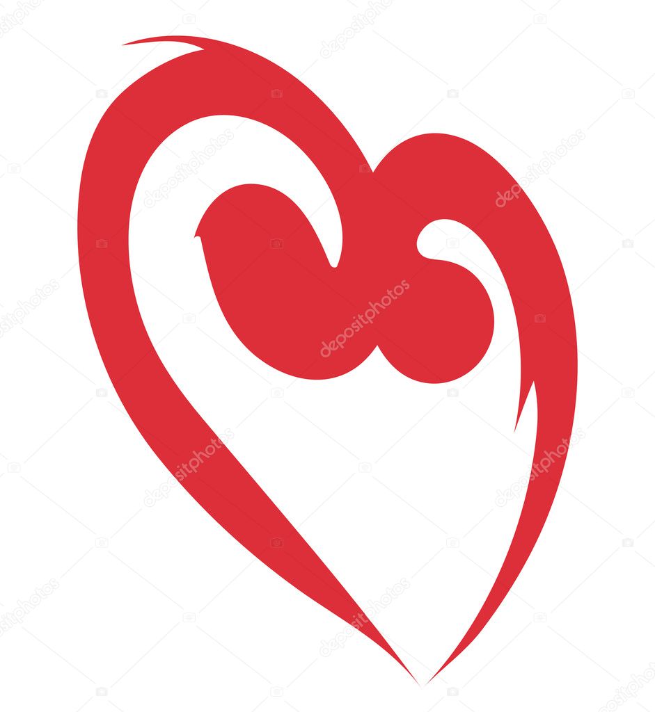 Stilizzato disegno semplice del cuore — Vettoriali di Ghena