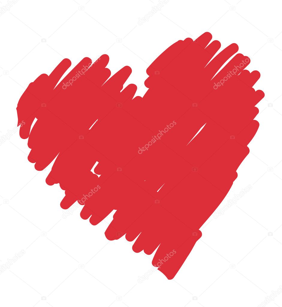 Stilizzato disegno semplice del cuore — Vettoriali di Ghena