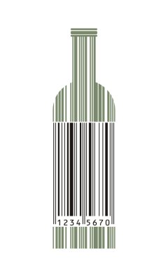 Wine bottle and barcode clipart