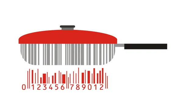 Pan and barcode — Stock Vector