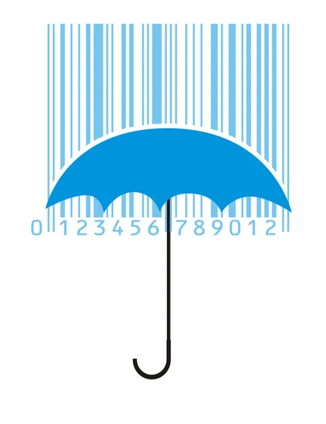 Paraplu en barcode — Stockvector