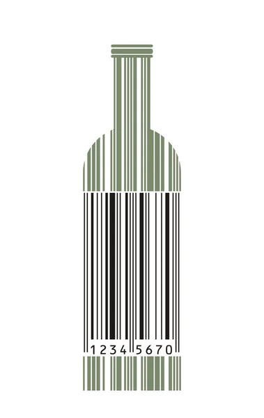 葡萄酒瓶和条码 — 图库矢量图片