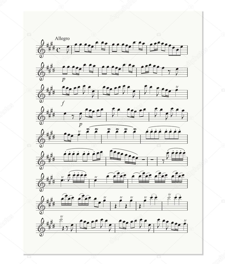 Old music note sheet