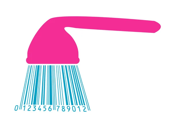 Shower with barcode — Stock Vector