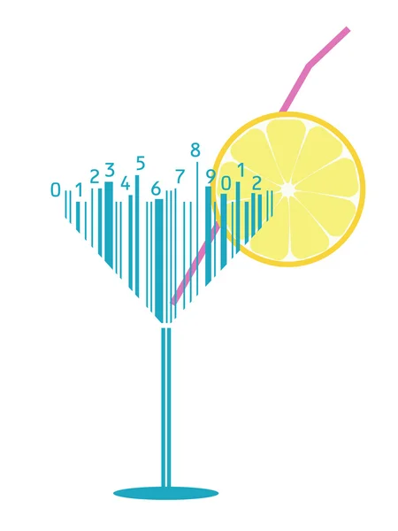 Cocktail comme code à barres — Image vectorielle