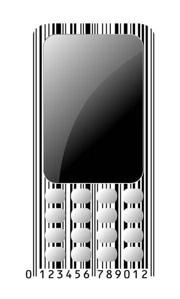 Téléphone portable comme code à barres — Image vectorielle