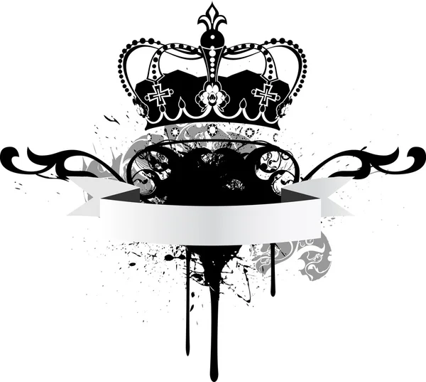 Плакат с короной и лентой — стоковый вектор
