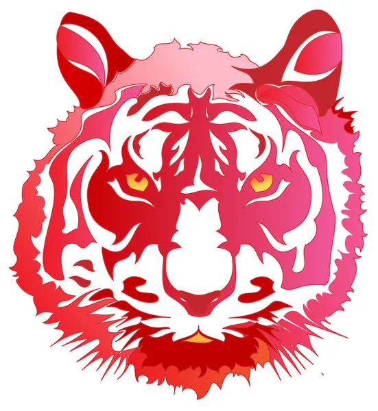 Cabeça de um tigre vermelho — Vetor de Stock