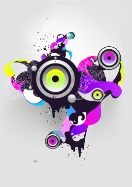 Abstract musical composition clipart