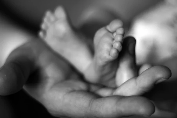 Yeni doğan bebek ayaklar — Stok fotoğraf
