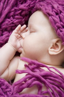 Sleeping baby girl clipart