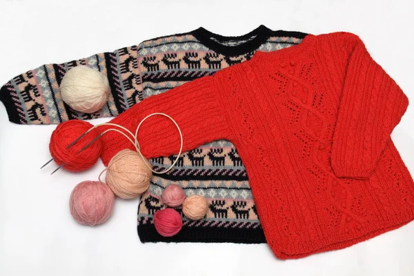 編み物、ウールの文字列 — ストック写真
