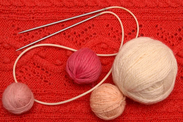 Balls of woollen threads — Stock Photo, Image