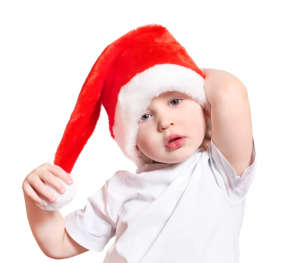 Dítě v červeném klobouku — Stock fotografie