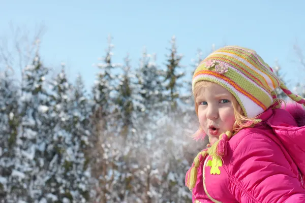 Dziewczyna w zimowym parku — Zdjęcie stockowe