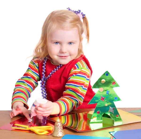 Child with fir — Stock Photo, Image