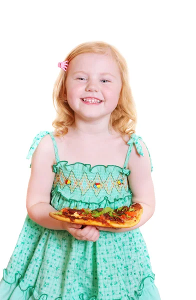 Girl with pizza — Stock Photo, Image