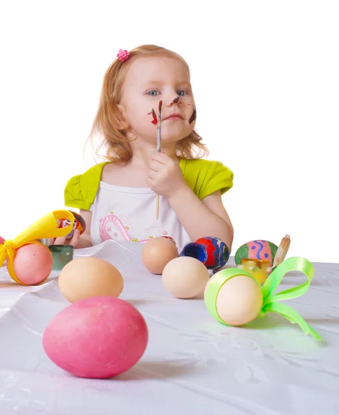Κορίτσι χρώμα Πασχαλινό αυγό — Φωτογραφία Αρχείου