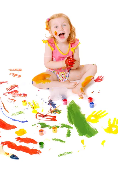 Παιδί στη ζωγραφική — Φωτογραφία Αρχείου